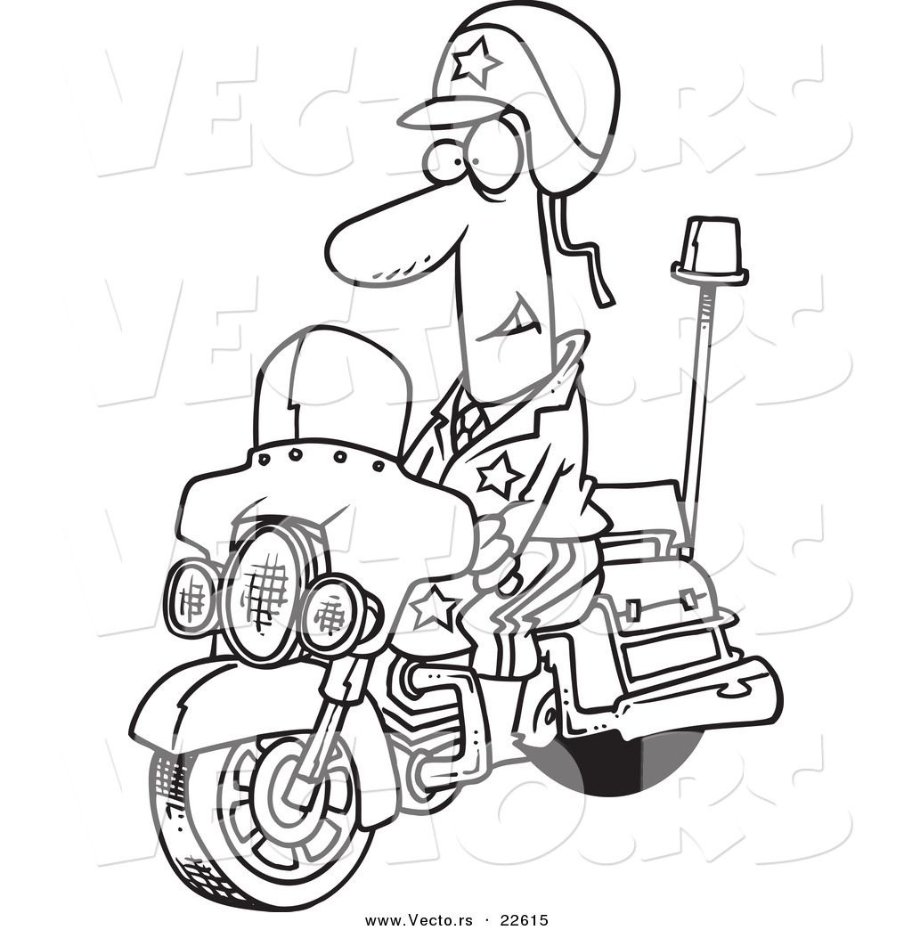 1024x1044 Vector Of A Cartoon Motorcycle Cop