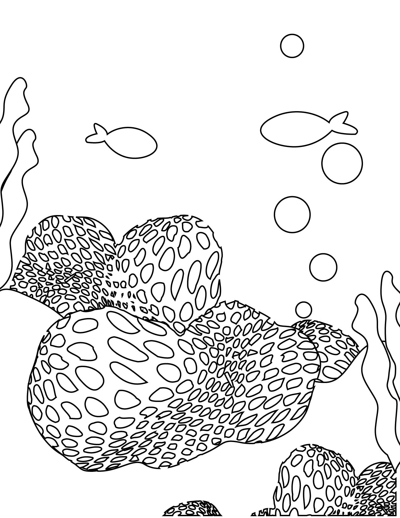 1275x1650 Brain Coral Coloring Page