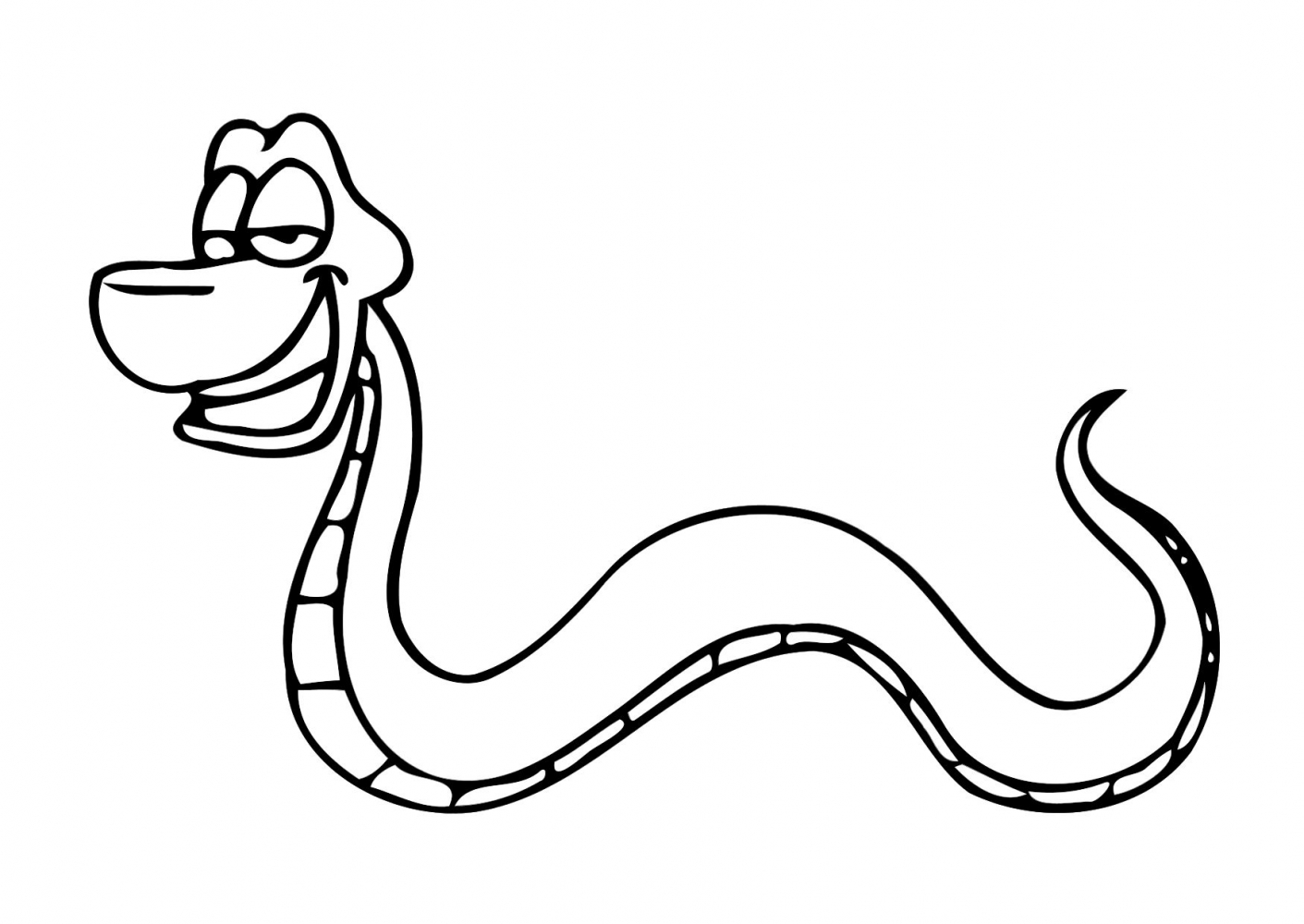 1411x1000 Snake Coloring Page