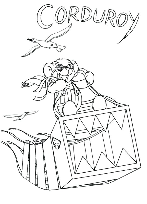 600x832 Corduroy Coloring Page Corduroy Bear Ride Fish Shaped Kite