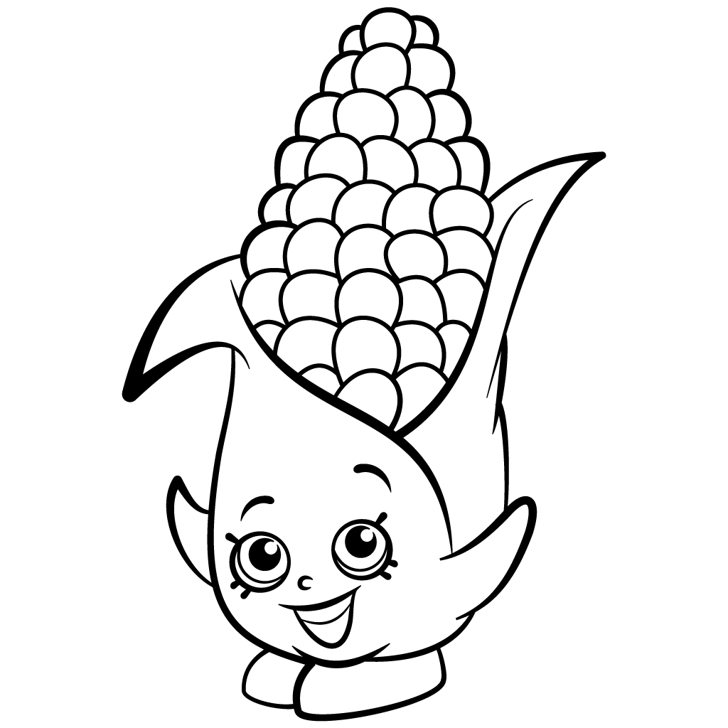 1024x1024 Corn Coloring Pages Printable Page Fine Stalk