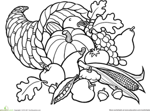 301x224 Color The Cornucopia Worksheets, Free Printable And Thanksgiving