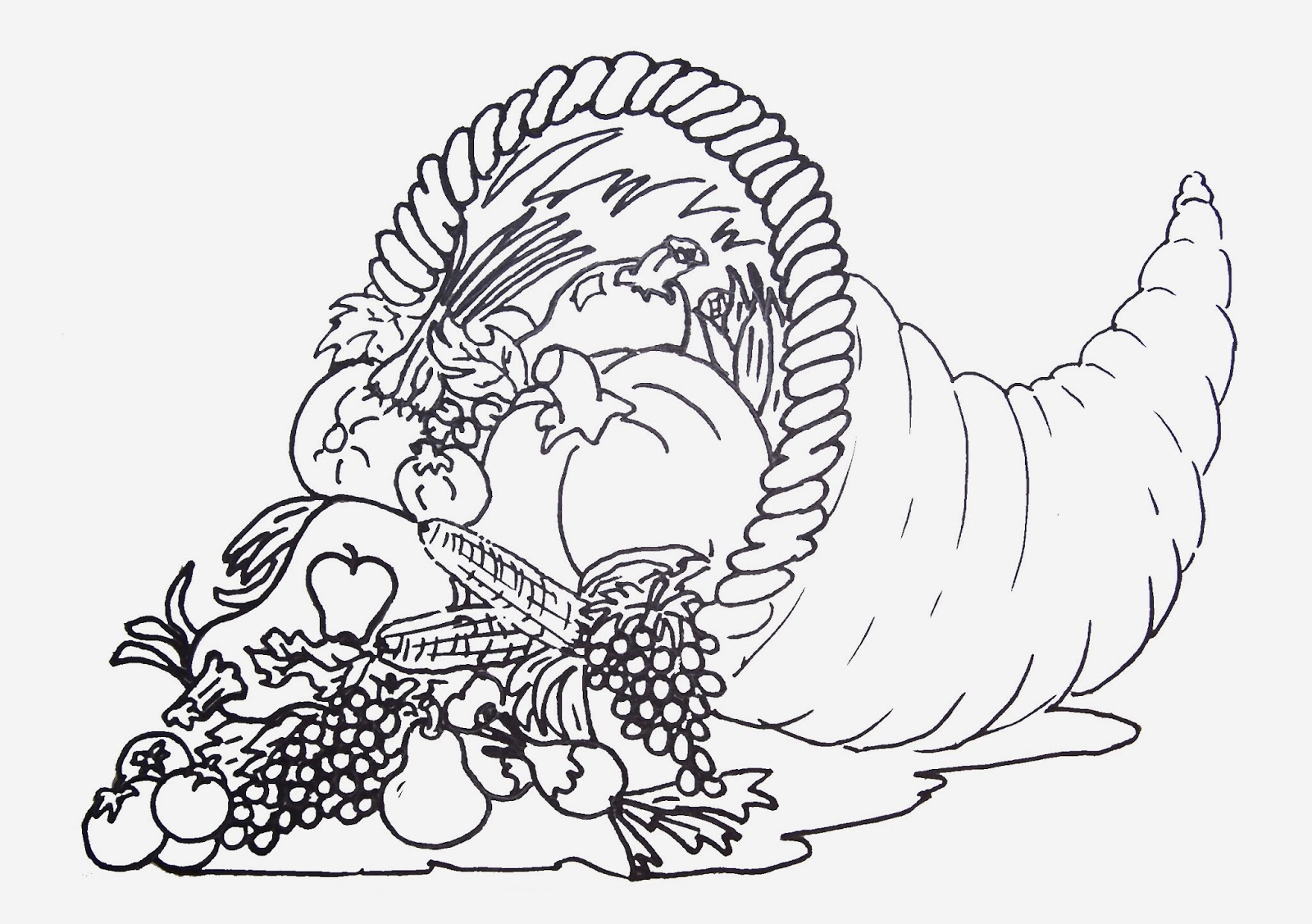 1600x1127 Fall Cornucopia Coloring Pages