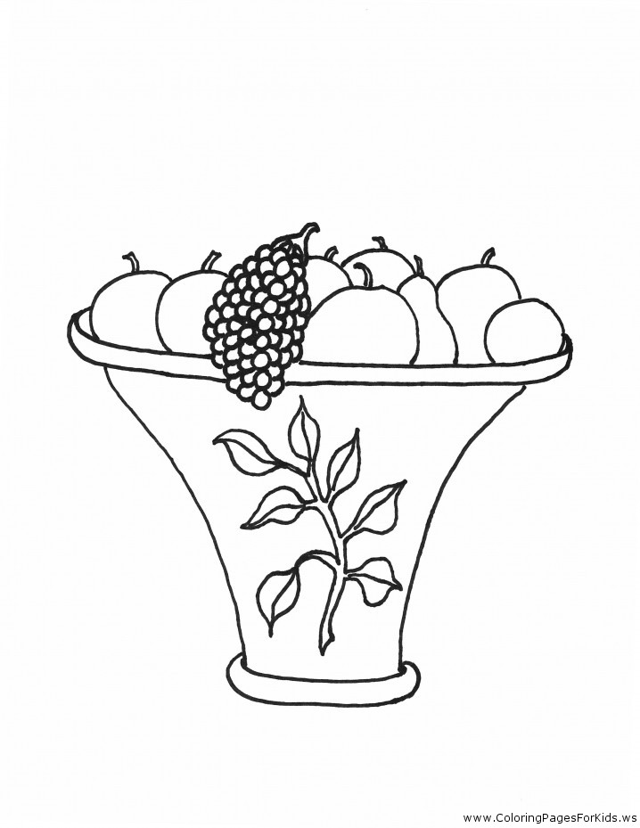 Cornucopia Fruit Coloring Pages