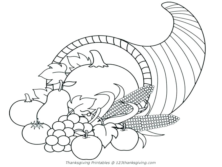 878x659 Cornucopia Coloring Page Cornucopia Coloring Pages Free Coloring