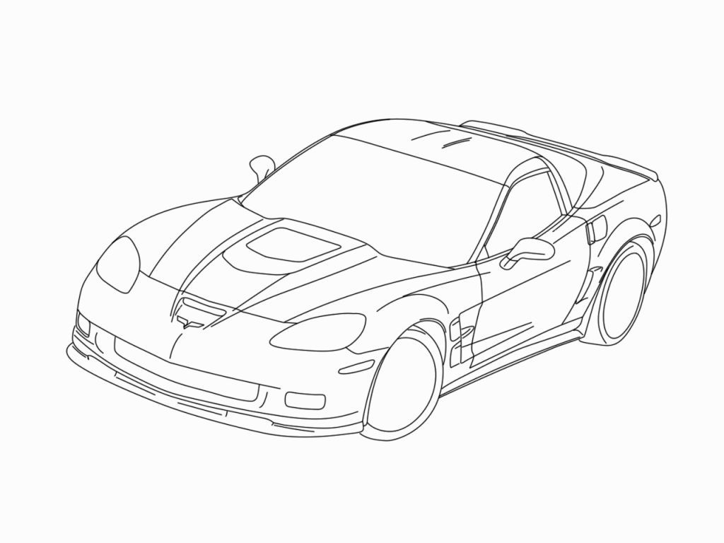 1024x768 Corvette Coloring Pages Coloring Pages Corvette