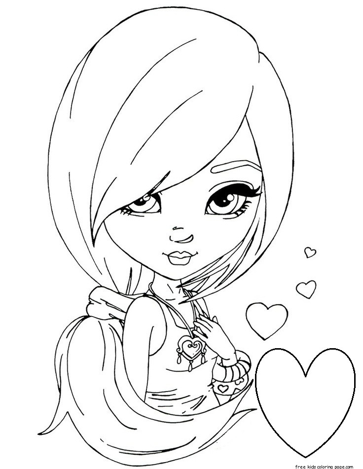 736x951 Printable Beautiful Girl Face Makeup Coloring Pages