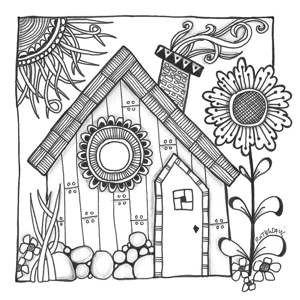 1024x1024 Harry's Cottage Coloring Pages Anti Stress, Craft
