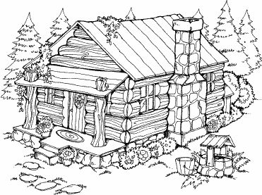 371x277 Top 93 Cabin Coloring Pages