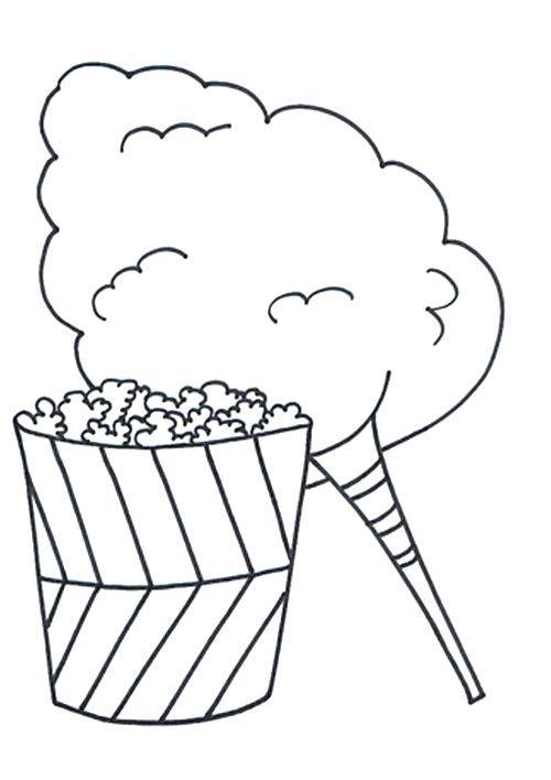 500x708 Cotton Candy Coloring Pages Cotton Candy And Popcorn Coloring Page