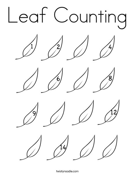 468x605 Leaf Counting Coloring Page