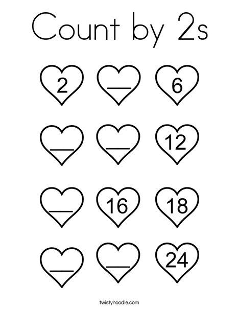 468x605 Count By 2s Coloring Page