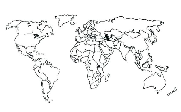 600x370 Map Of The World Coloring Page Coloring Pages 7 Continents World