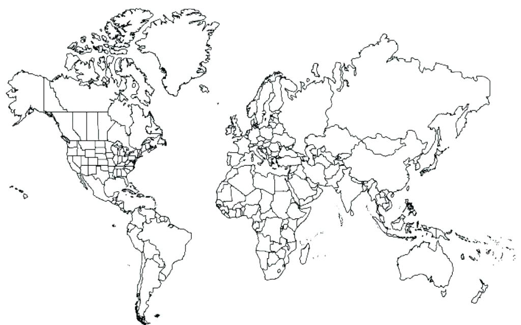1024x639 Map Of World Coloring Page Coloring Page World Map World Map