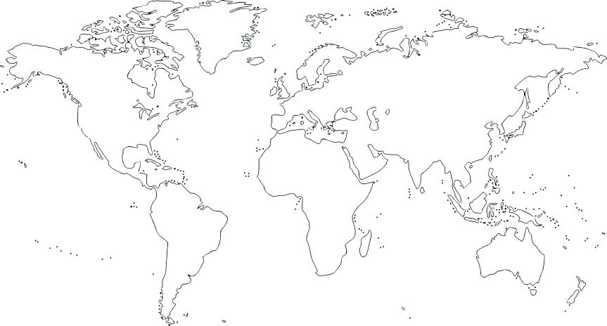 863x464 World Map Coloring Page With Countries The World Coloring Pages