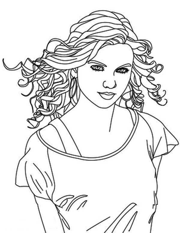 600x775 Taylor Swift Is Country Singer Coloring Page Color Luna