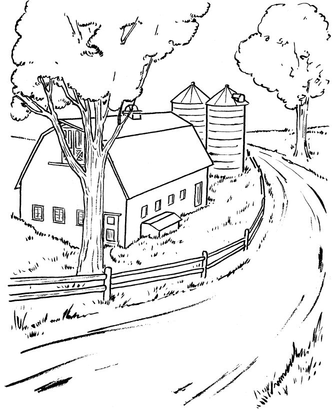 Country Scenes Coloring Pages