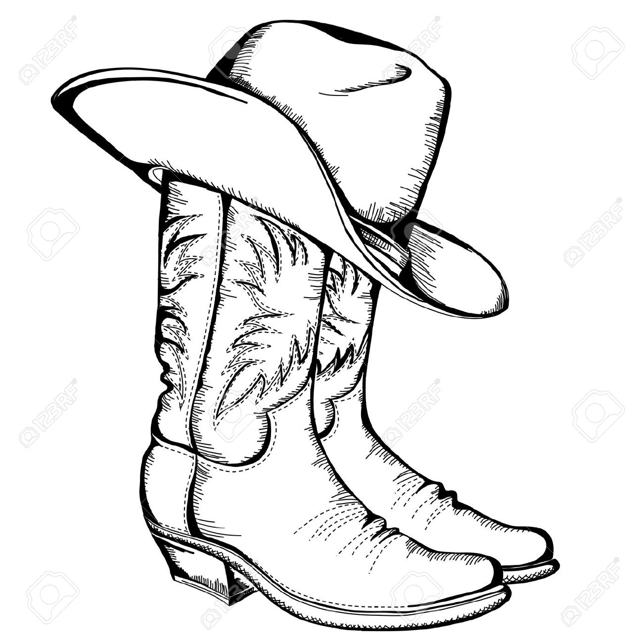 1300x1300 Cowboy Hat Color Page