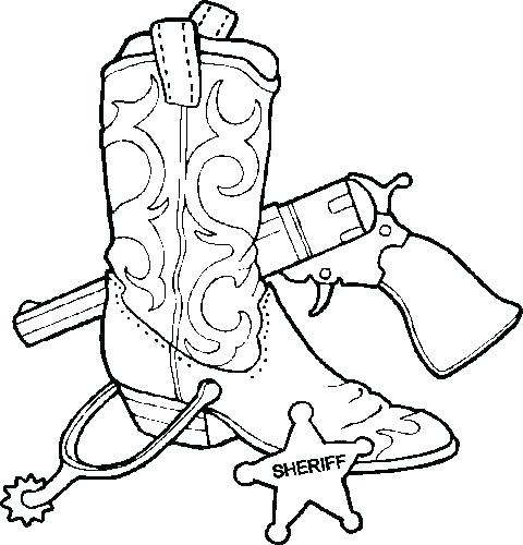 480x500 Western Coloring Pages Printable Cowboy Boots Coloring Page