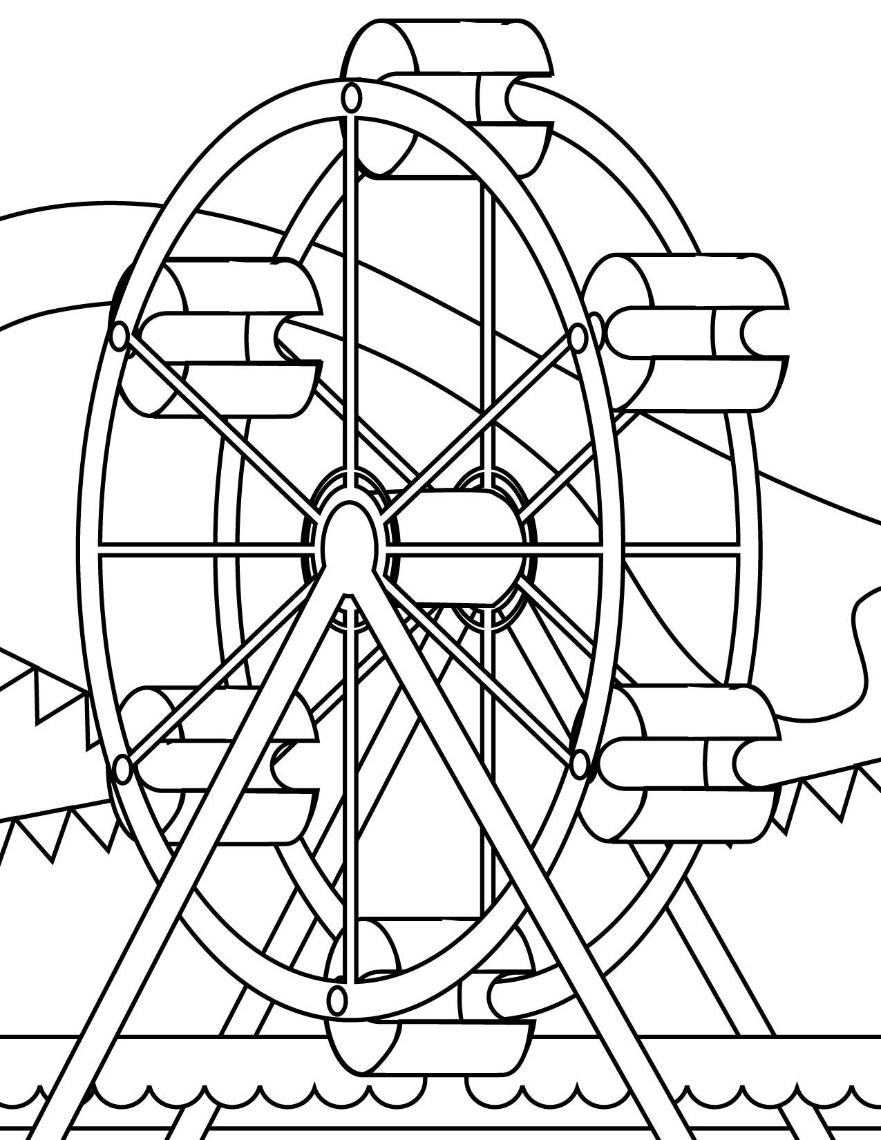 1275x1650 Revolutionary County Fair Coloring Pages Ferris Wheel School Ideas