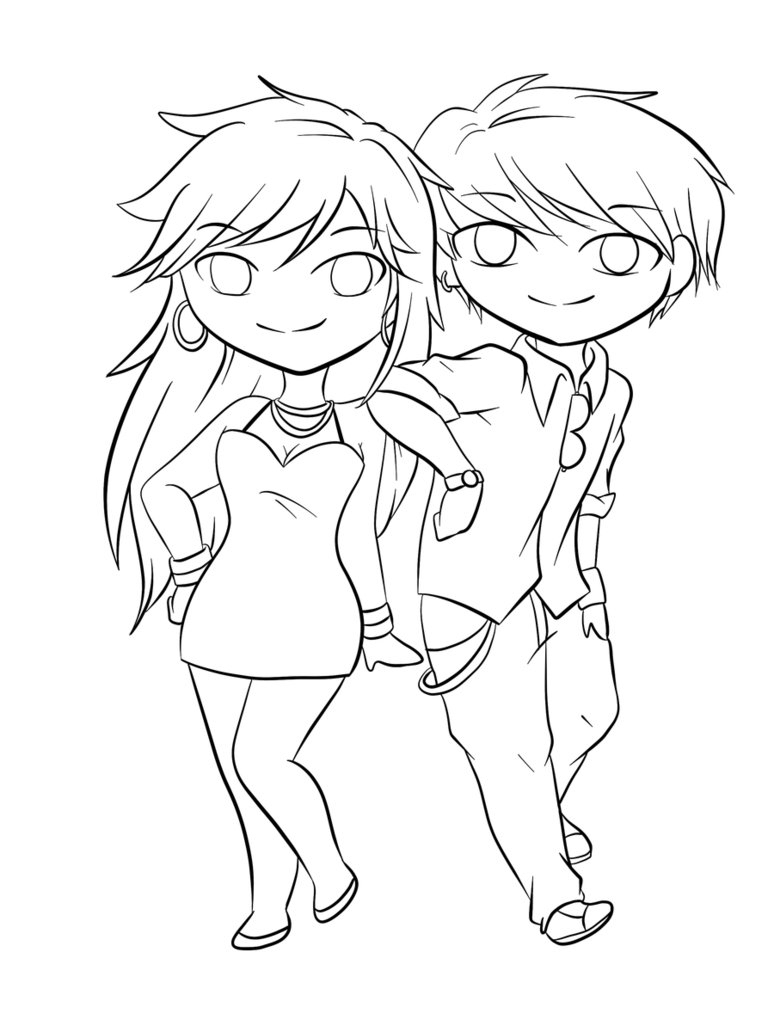 774x1032 Unique Anime Chibi Couple Coloring Pages Collection Free