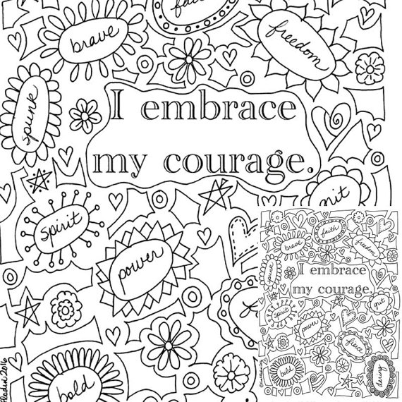 570x570 I Embrace My Courage Printable Coloring Page Instantly