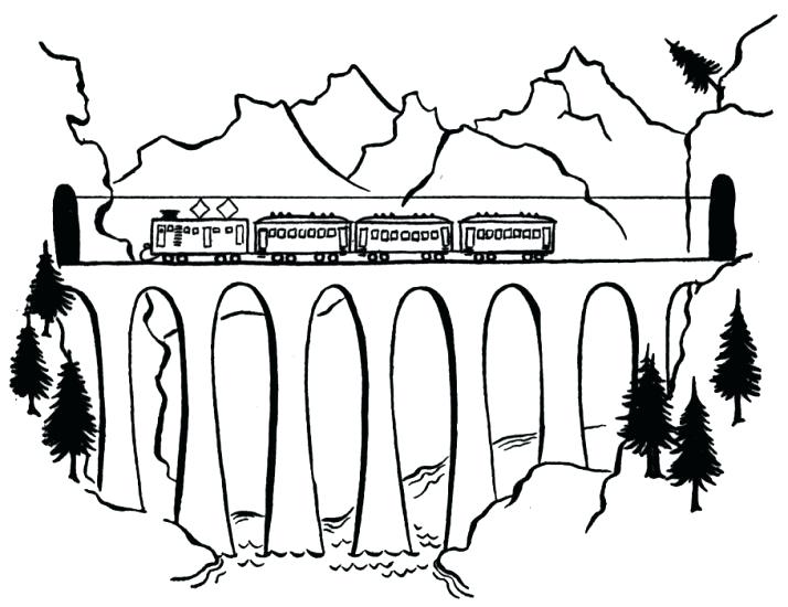 714x550 Bridge Coloring Page Tram On A Bridge Coloring Page Mackinac