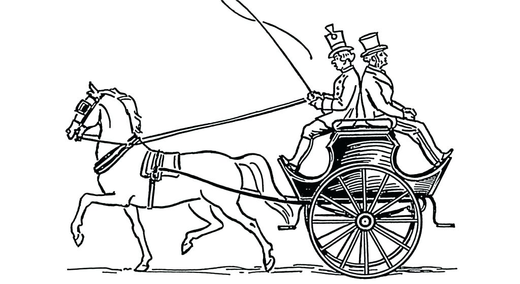 1024x561 Wagon Coloring Pages Wagon Coloring Page Horses At Work Coloring