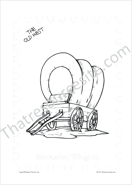 442x616 Covered Wagon Coloring Page Cowboy Boot With Spur Conestoga Wagon