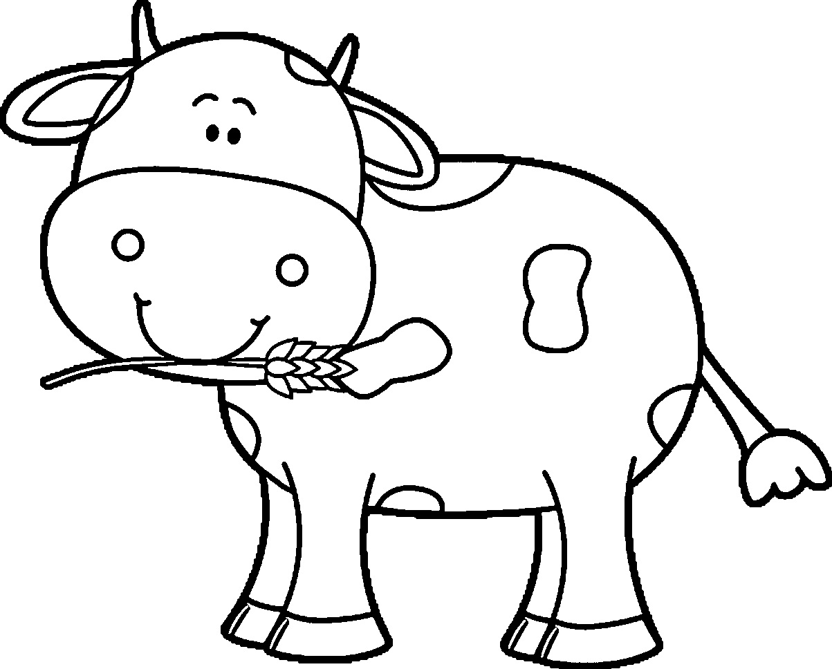 1203x968 Coloring Page Of Mother Cow And Calf To Print Sheet Within