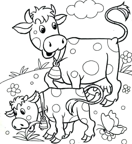 536x587 Coloring Pages Cow Coloring Page Of A Cow Cow With Beautiful