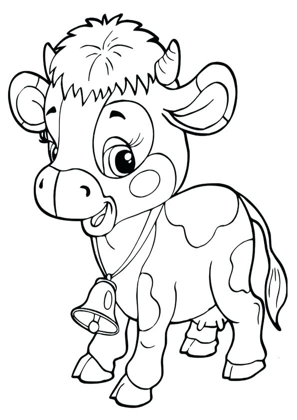 595x842 Cow Coloring Book As Well As Drawn Cattle Coloring Page 4 68