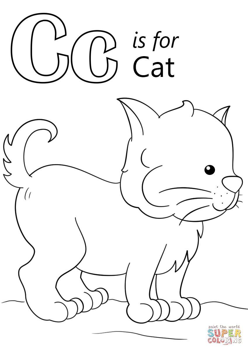 849x1200 Letter C Is For Cat Coloring Page Free Printable Coloring Pages