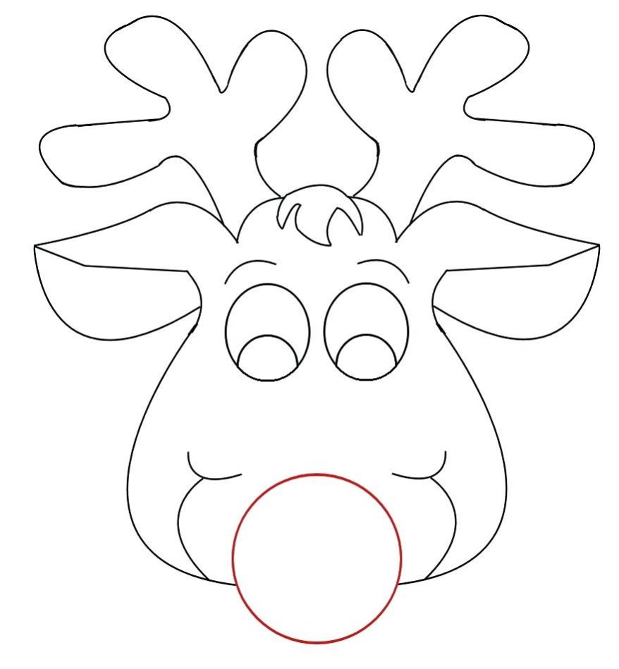 878x949 Cow Mask Printable Coloring Pages Reindeer Face Template 65