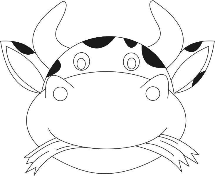 732x599 Printable Cow Mask Template Cow Face Coloring Page 76823