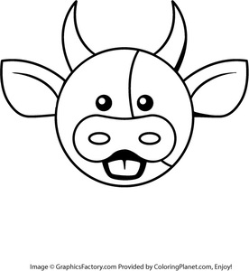 276x300 Free Cow Head Coloring Page 2 From Coloring