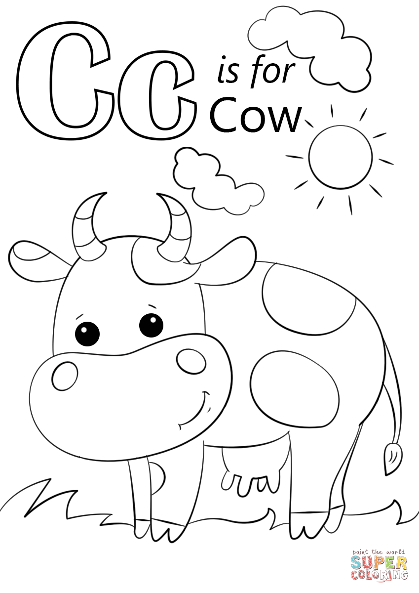 849x1200 Letter C Is For Cow Coloring Page Free Printable Coloring Pages
