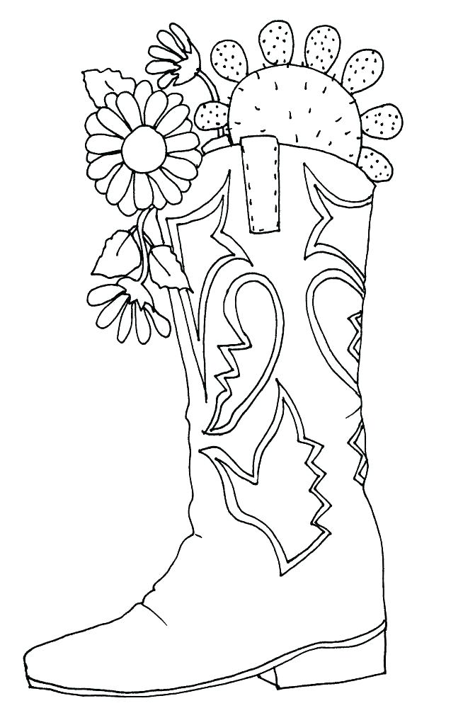 654x1024 Cowboy Boots Coloring Pages