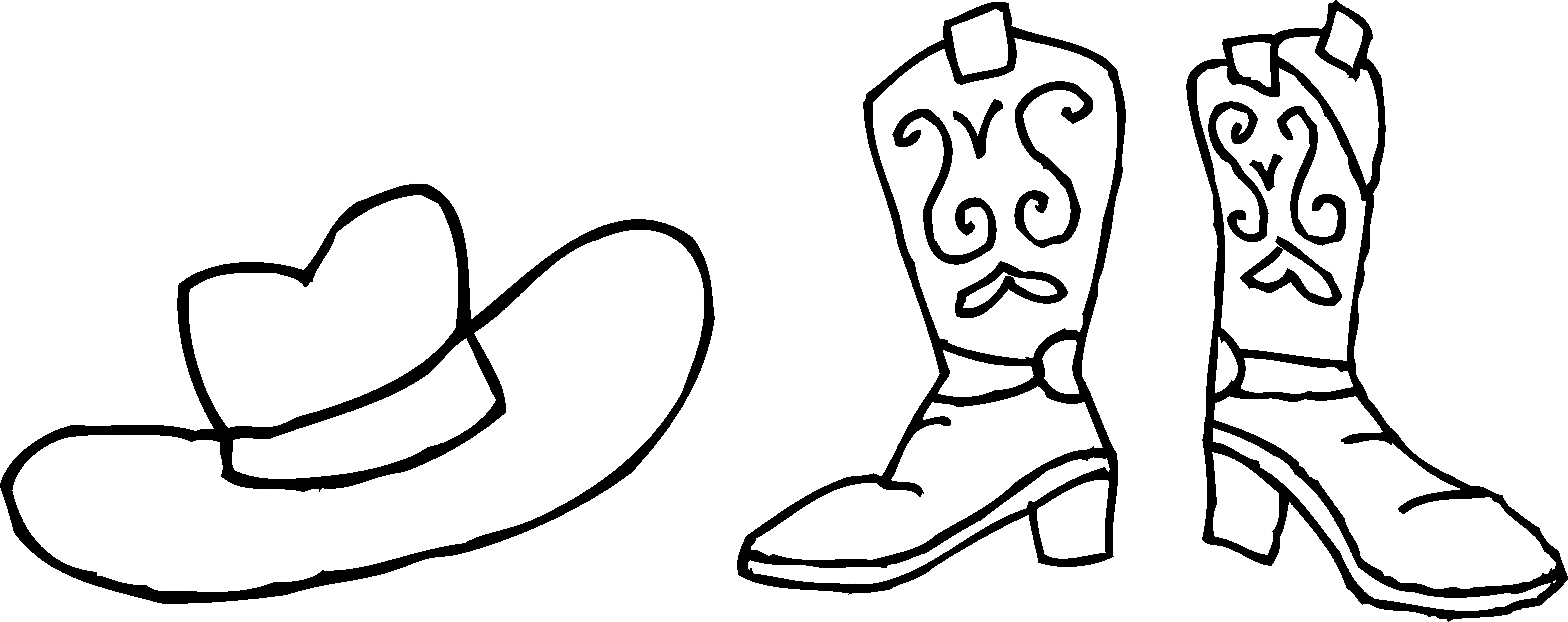 7944x3150 Cowboy Boot Coloring Page