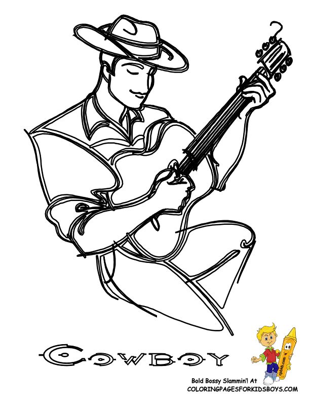 Cowboy Coloring Pages For Kids