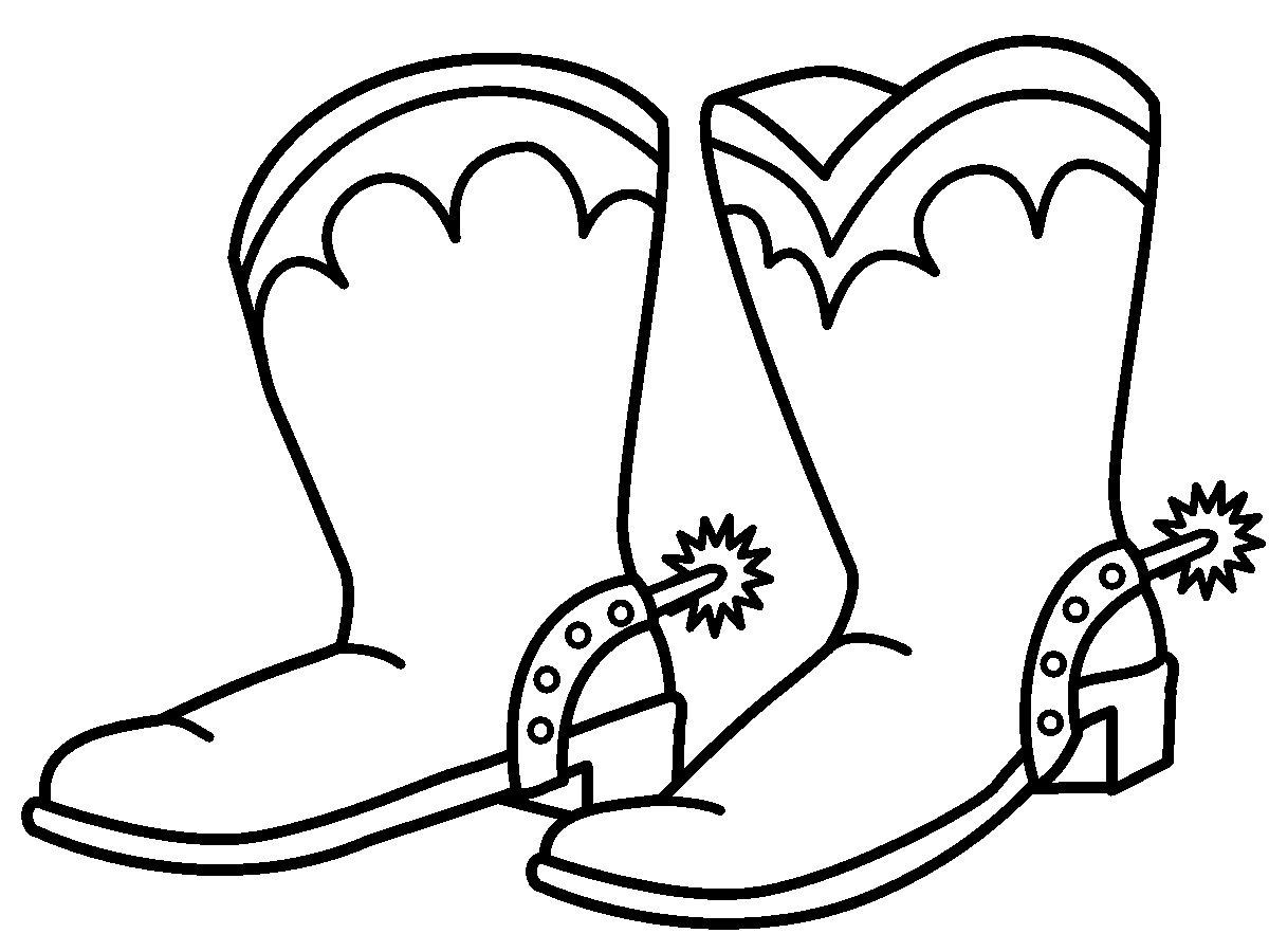 1200x900 Coloring For Kids Cowboy Boot Coloring Page Pictures With B