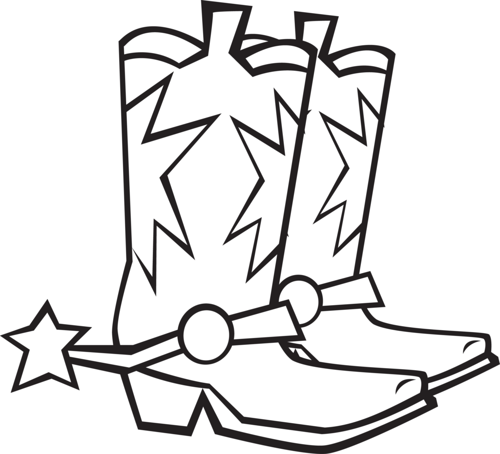 1024x931 Cowboy Boots Coloring Page Get Bubbles
