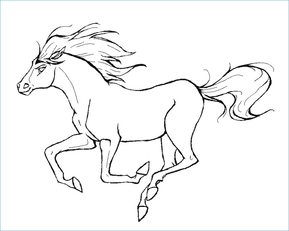 960x768 Cowboy Riding Horse Coloring Page