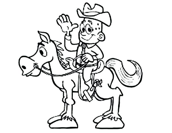 600x462 Horse Coloring Pages How To Draw Cowboy On A Horse Coloring Page