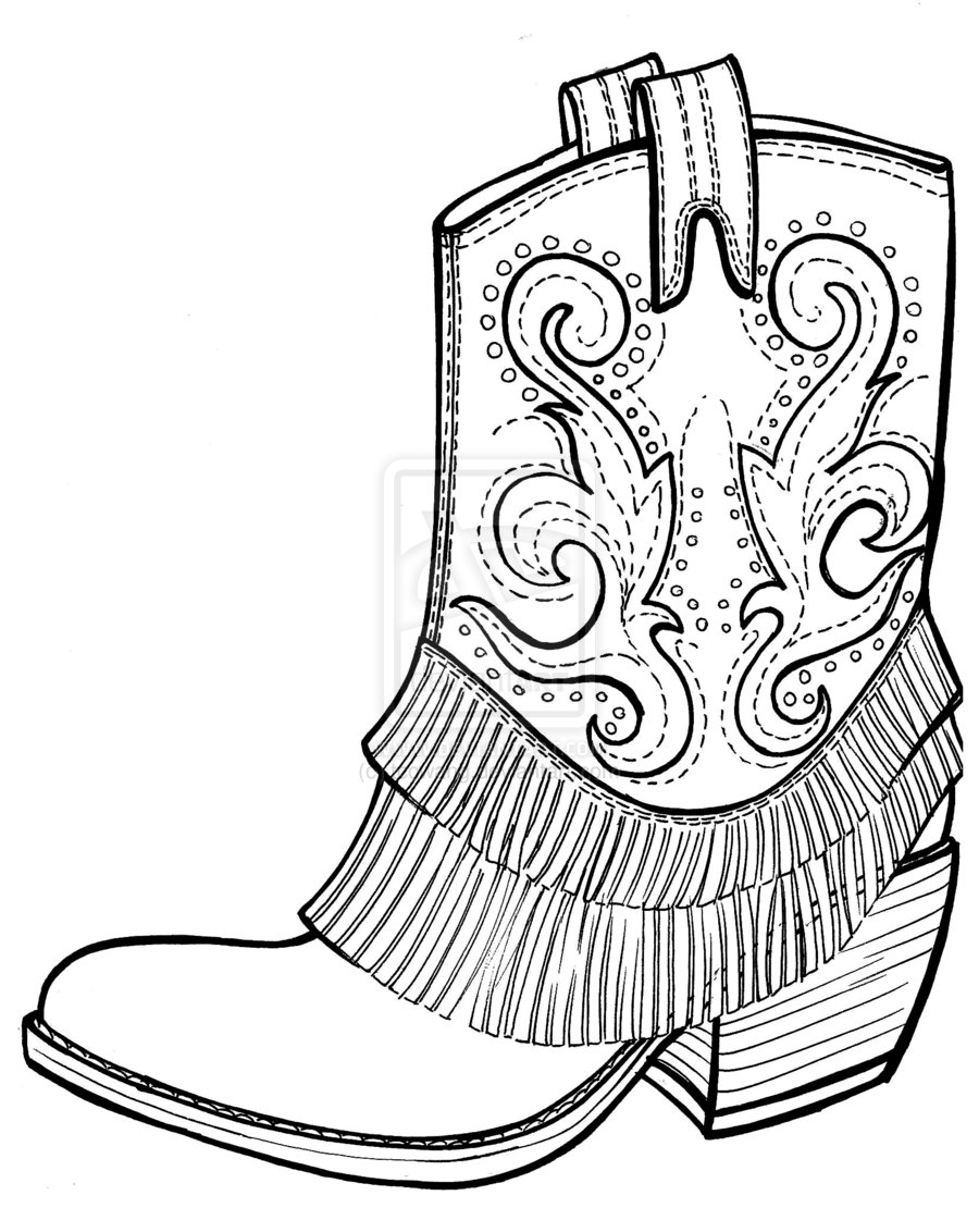 900x1121 Expert Cowgirl Coloring Pages Free Picture Of Cowboy Boots Page