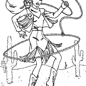 300x300 Cowgirl And Horse Coloring Page Western Pages Vintage On By
