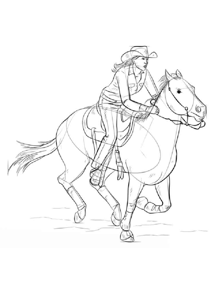 750x1000 Cowgirl Horses Coloring Pages. Free Printable Cowgirl