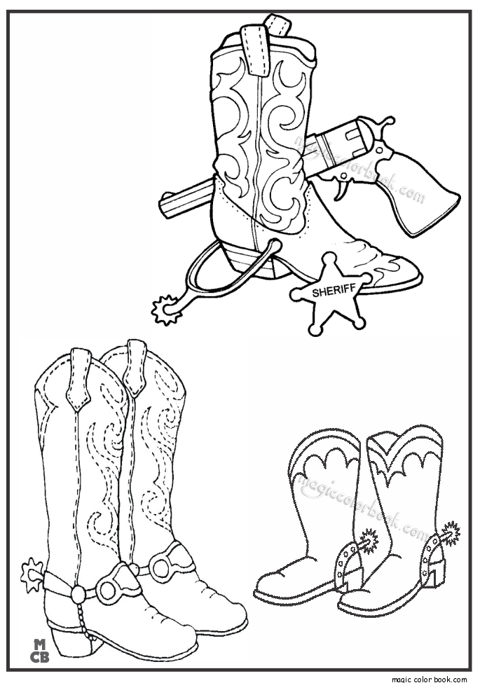 685x975 Cowboy Boots Coloring Pages 03
