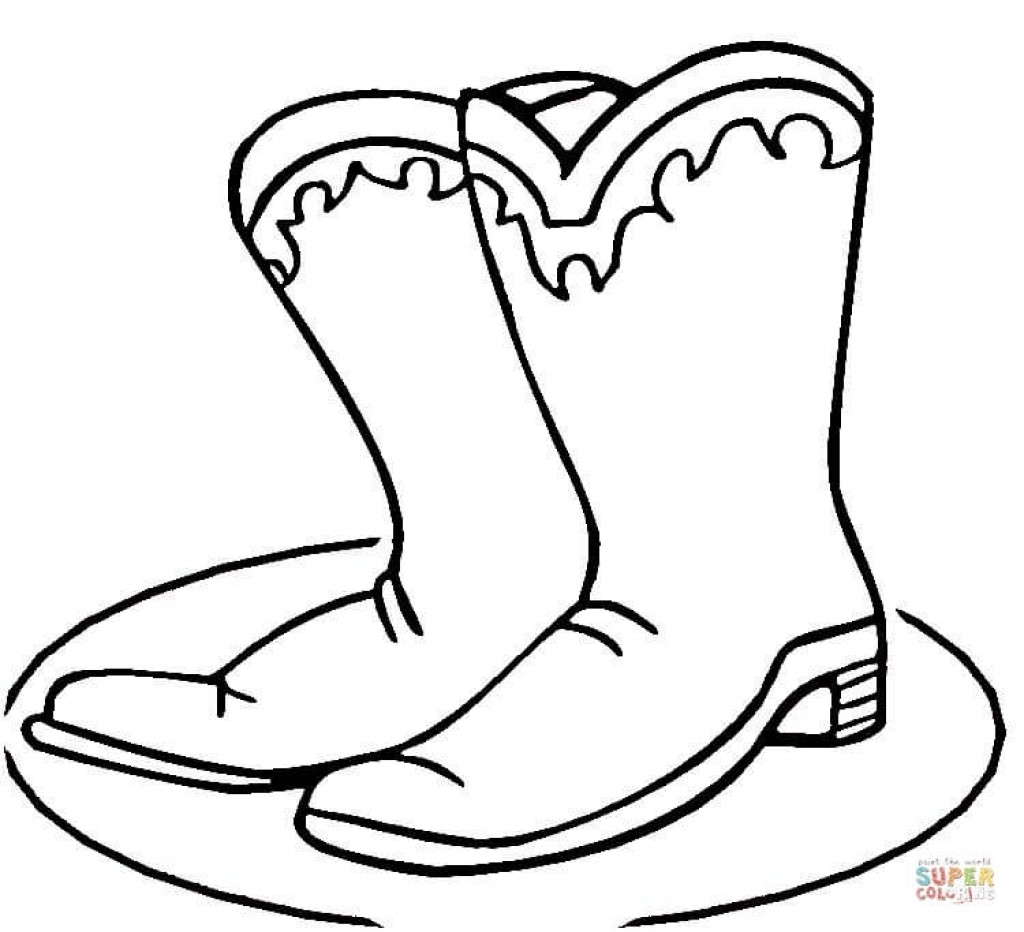 1024x932 Cowboy Boots Coloring Page Coloring Pages Arresting Boot Mosm