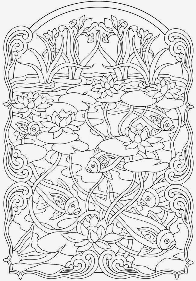 650x932 Koi Fish Coloring Pages Anti Stress Coloring For Adult Coloring